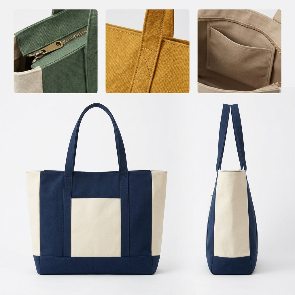 The Everyday Carryall: Spacious Canvas Tote with Multiple Pockets