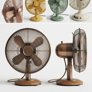 Classic Vintage Metal & Wood Desk Fan